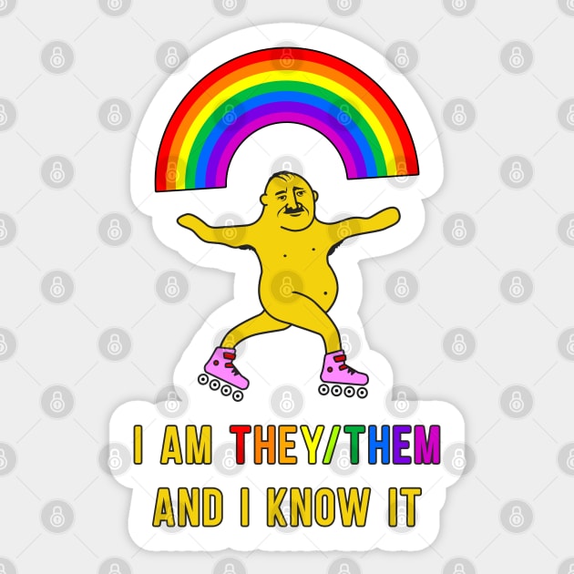 Gender neutral pronouns They Them (They/Them) for genderfluid non-binary people Sticker by strangelyhandsome